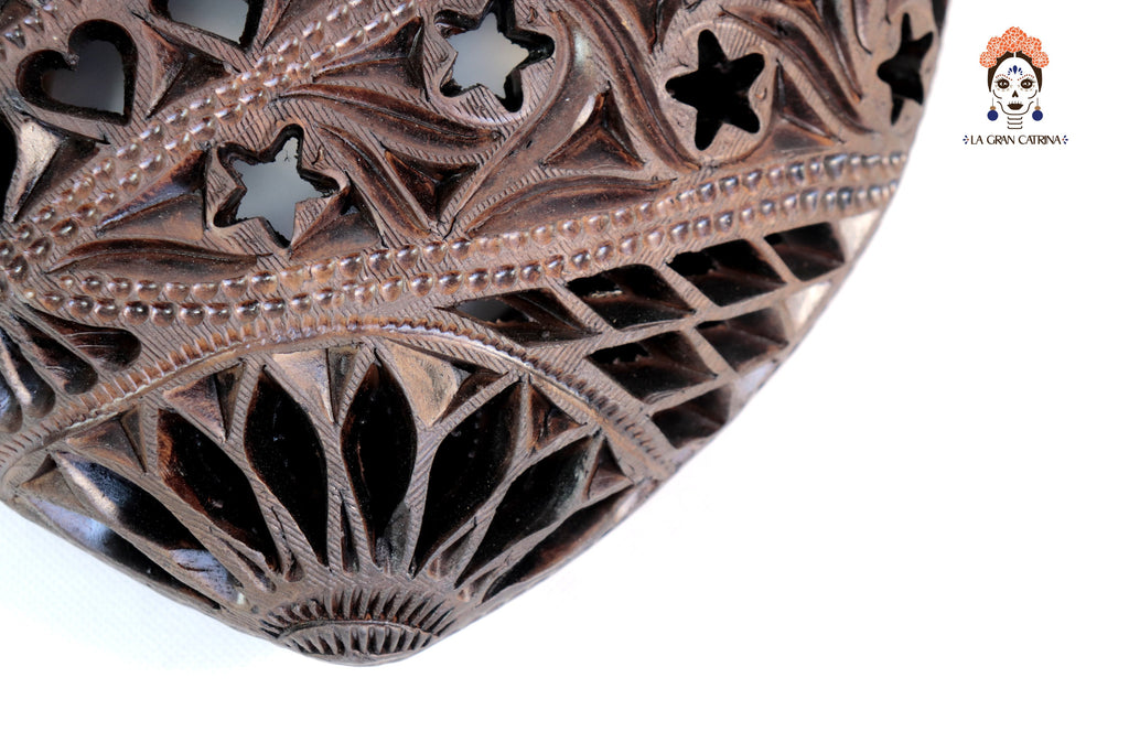 Heart Arteria Brown en Black Clay 11 in. Tere Oax