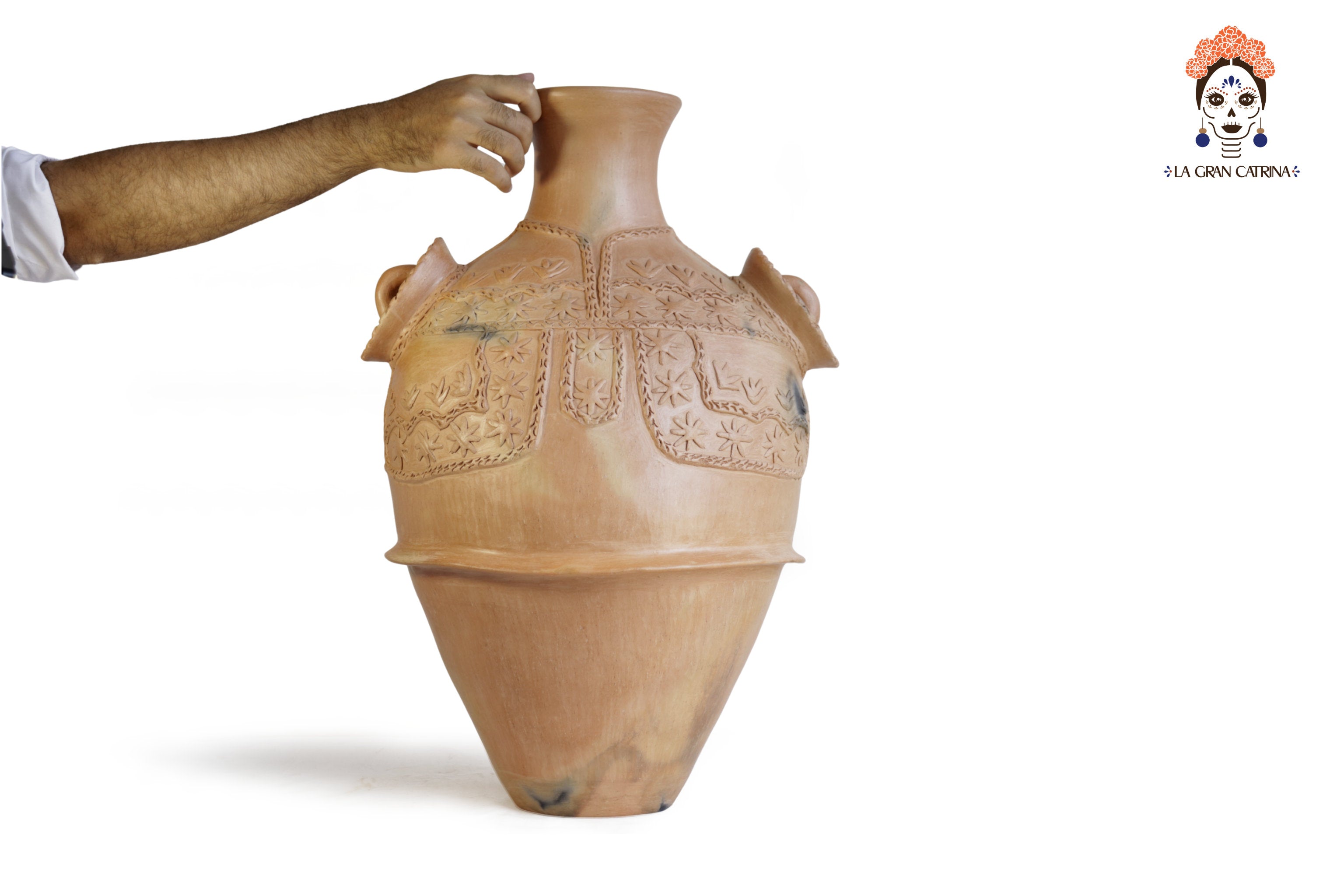 Vessel Mixe Tlahui Huipil of Natural Clay - 23.6 in. Silvia Mixe