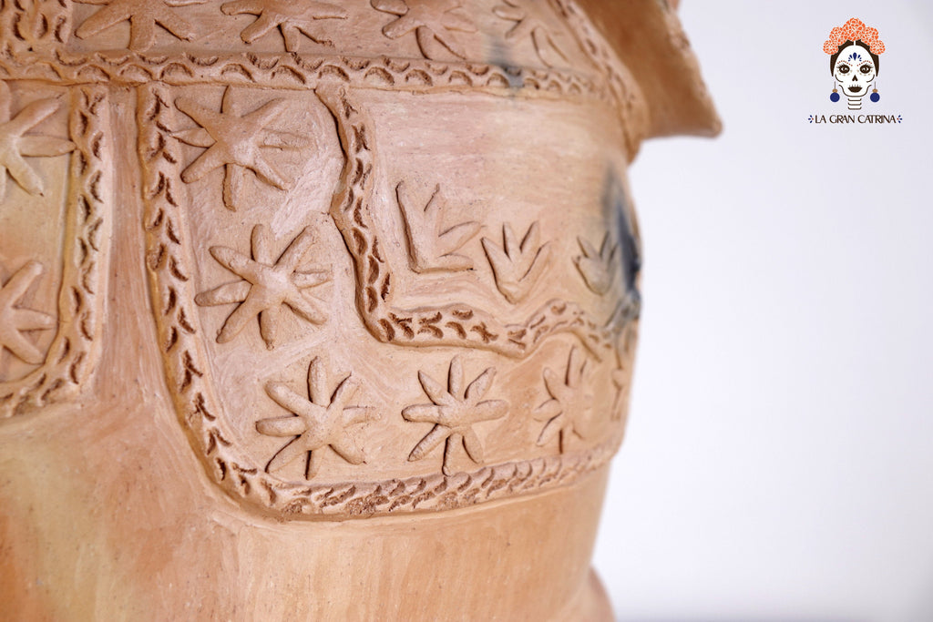 Vessel Mixe Tlahui Huipil of Natural Clay - 23.6 in. Silvia Mixe