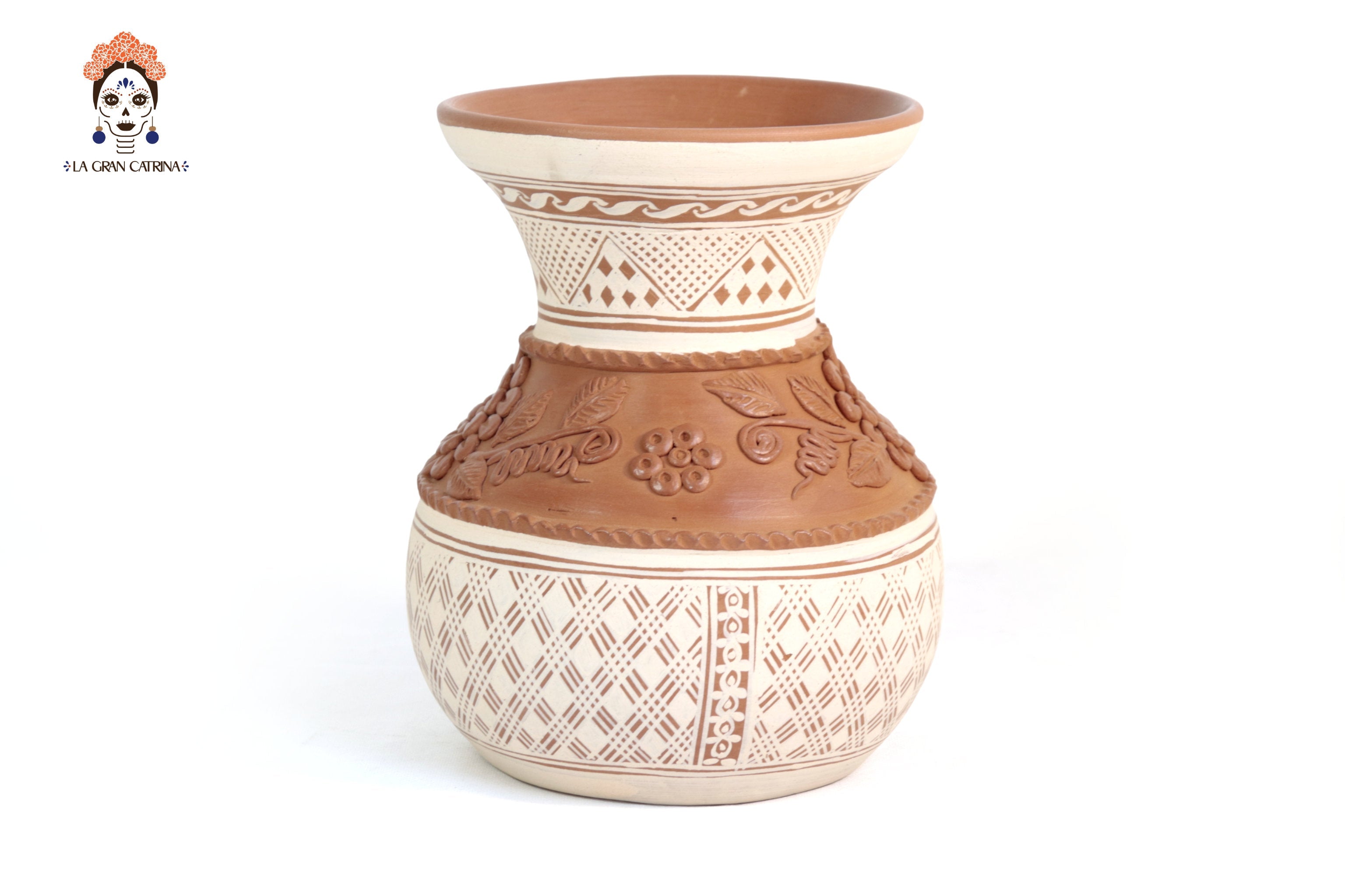 Vase Flower Clay - Patamban - 9.8 in. Patamban
