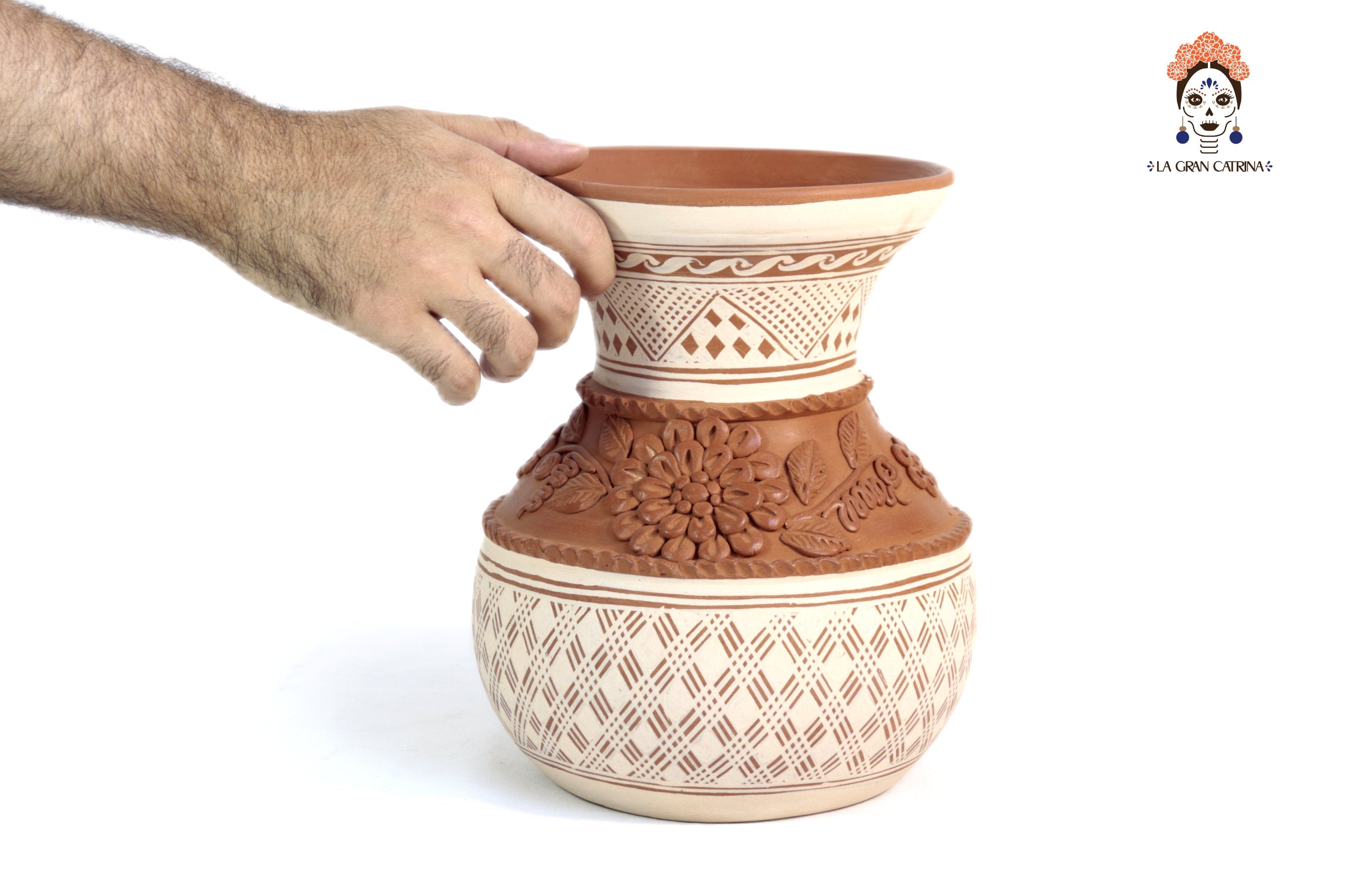 Vase Flower Clay - Patamban - 9.8 in. Patamban