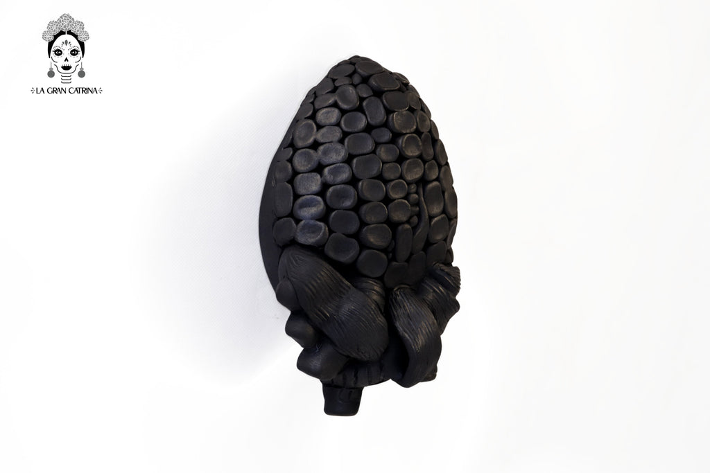 Corn Heart Matte - San Bartolo Black Clay 7.8 in. Tierra Lumbre