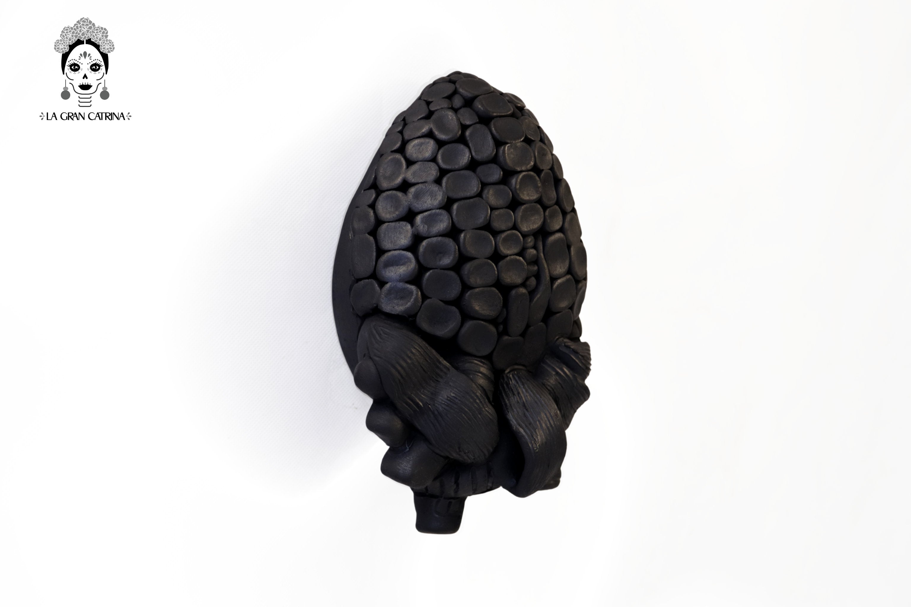 Corn Heart Matte - San Bartolo Black Clay 7.8 in. Tierra Lumbre