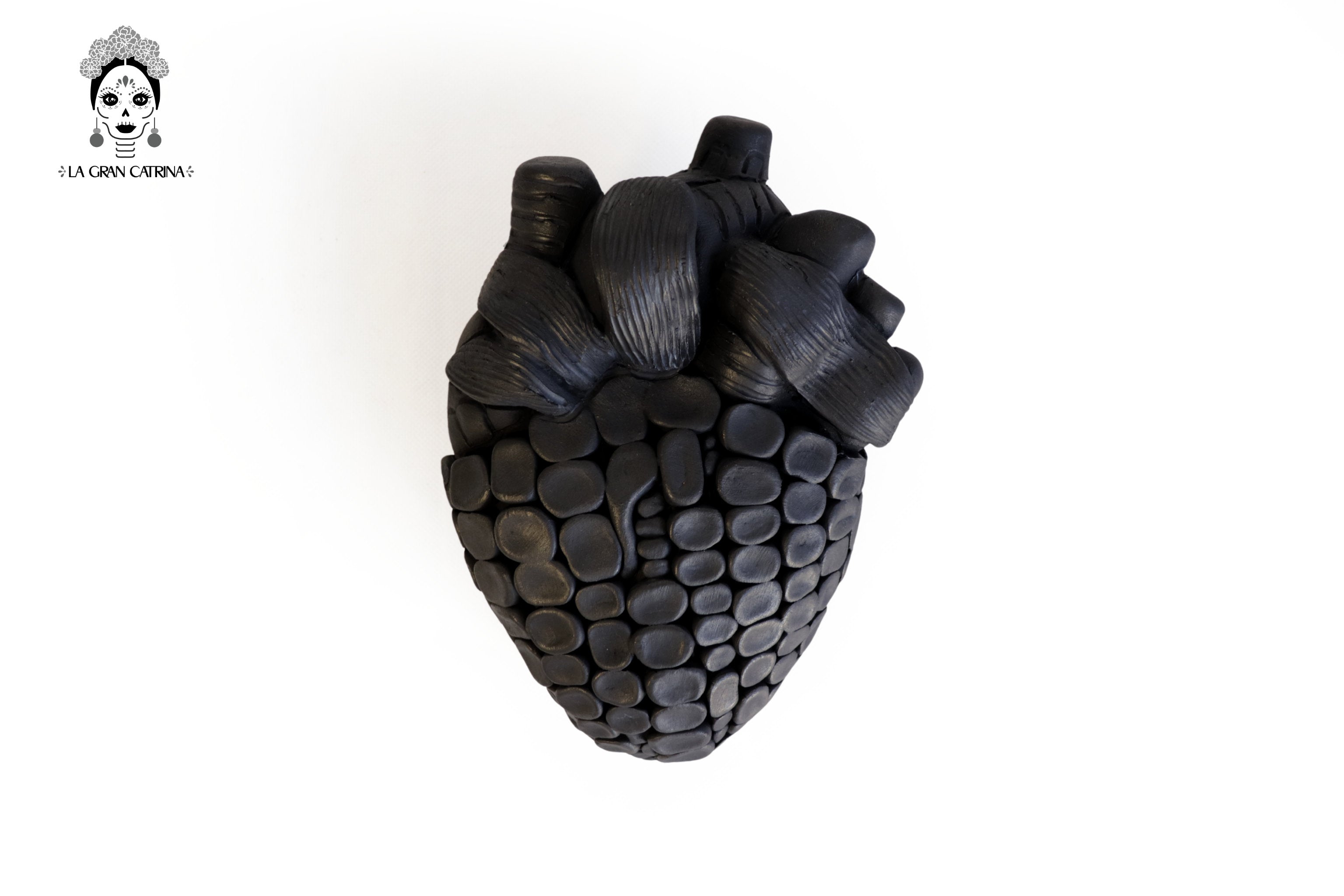 Corn Heart Matte - San Bartolo Black Clay 7.8 in. Tierra Lumbre