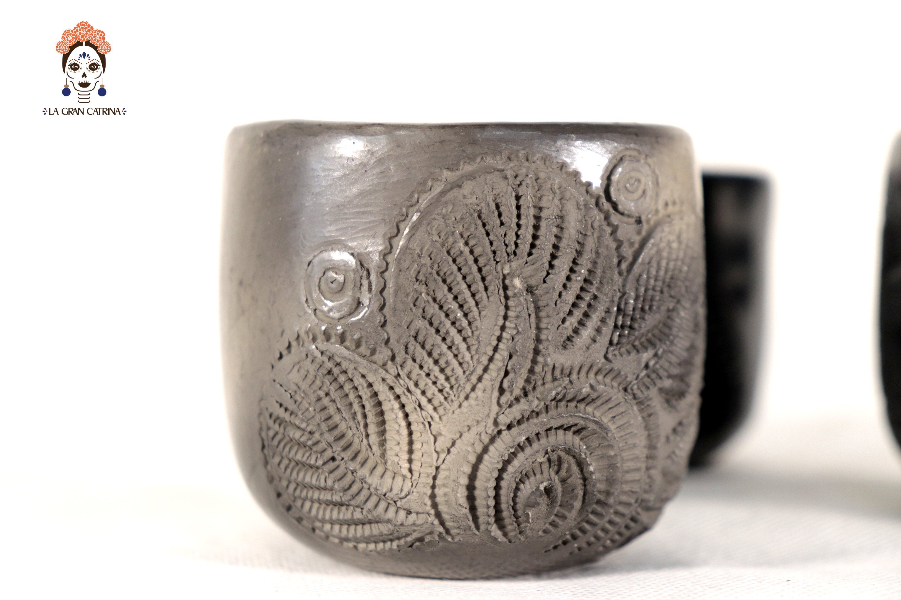 Handcrafted Black Clay Shot Glasses - Wholesale 10+ Pieces or More. 2.5 in. Tere Oax