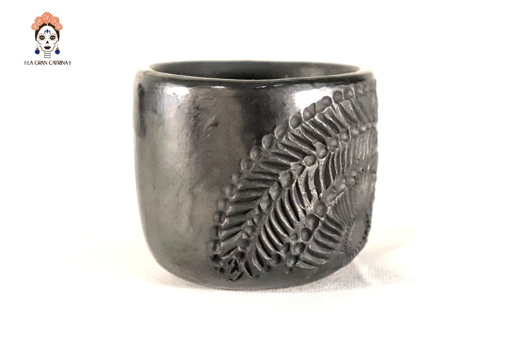 Handcrafted Black Clay Shot Glasses - Wholesale 10+ Pieces or More. 2.5 in. Tere Oax