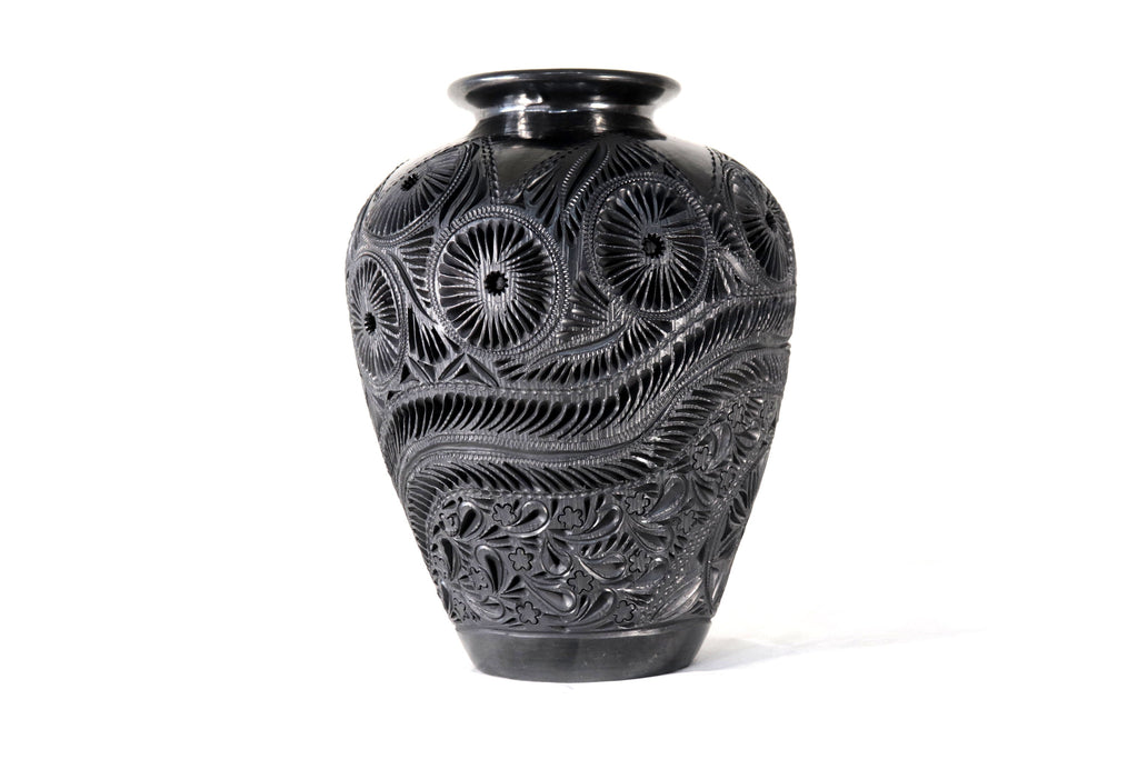 Handcrafted Black Clay Tibor Jar 13.7 in. Tere Oax