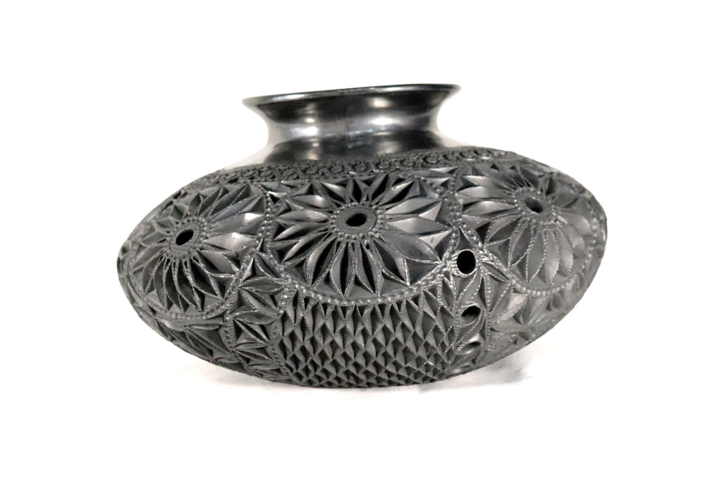 Black Clay Nigua Vase 11.8 in. Tere Oax