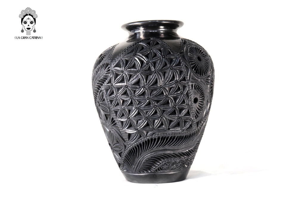 Handcrafted Black Clay Tibor Jar 13.7 in. Tere Oax