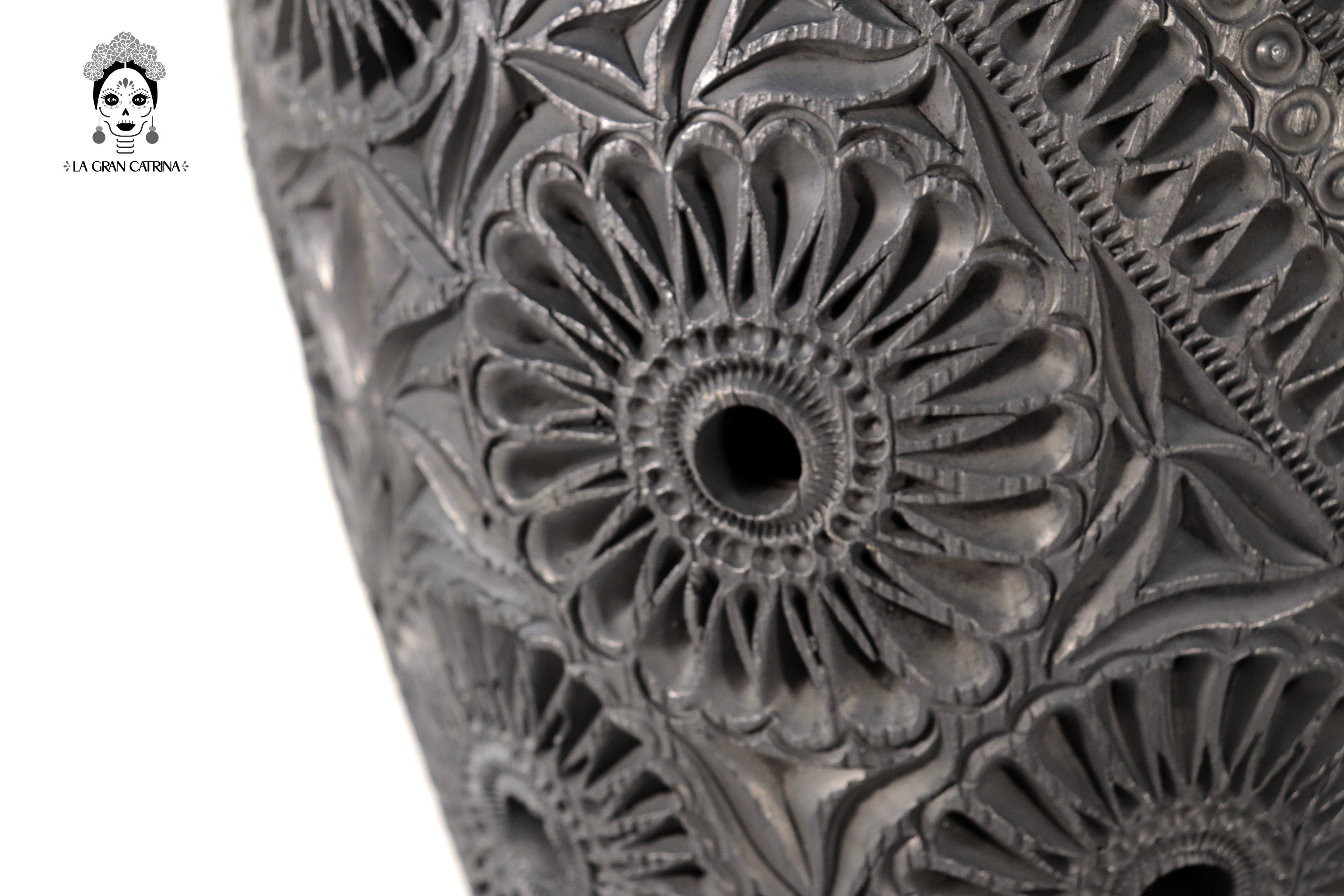 Handcrafted Black Clay Tibor Jar II 13.7 in. - in. Production Tere Oax