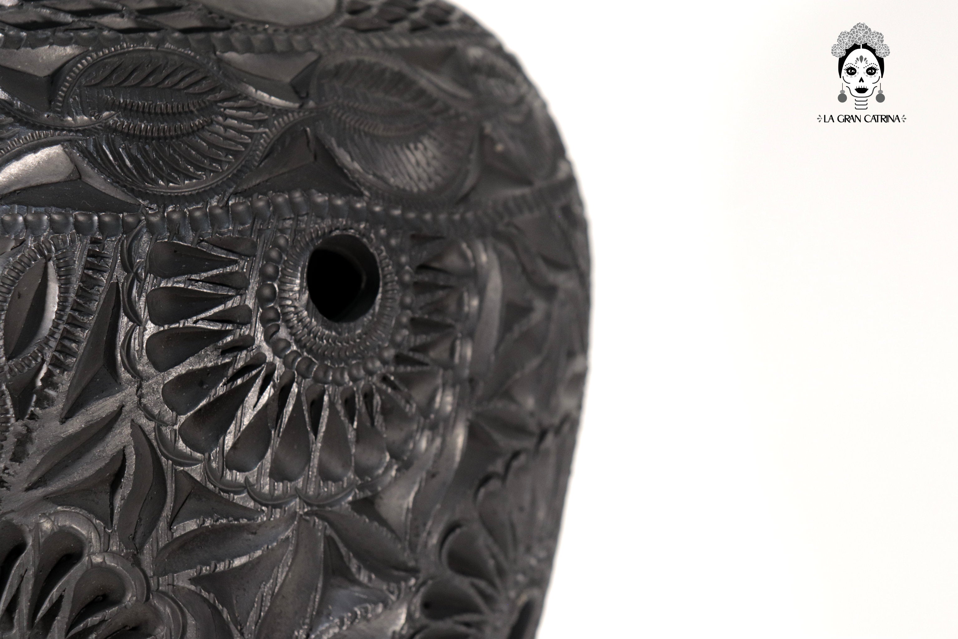 Handcrafted Black Clay Tibor Jar II 13.7 in. - in. Production Tere Oax