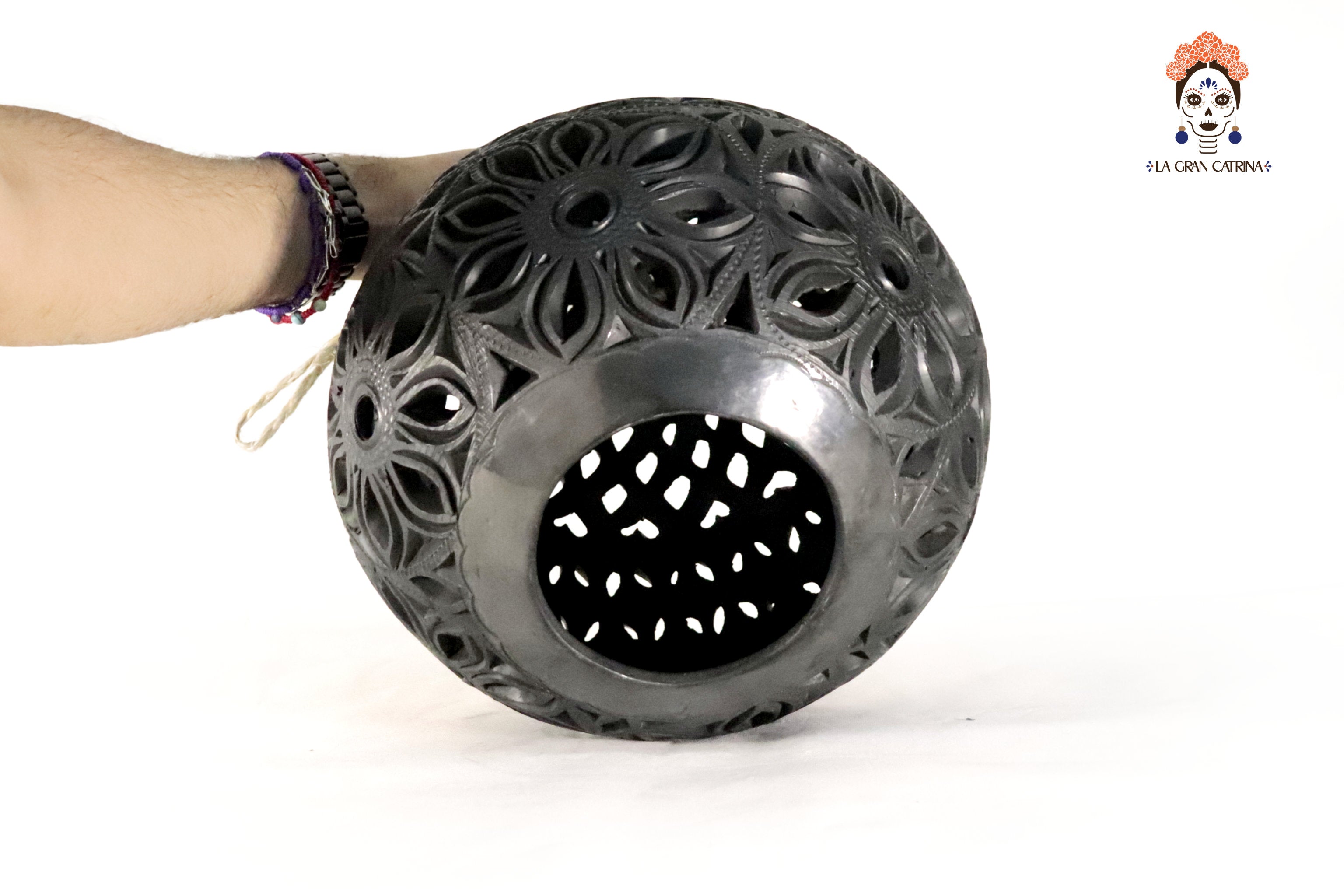 Black Clay Lamp 11.8 in. Tere Oax