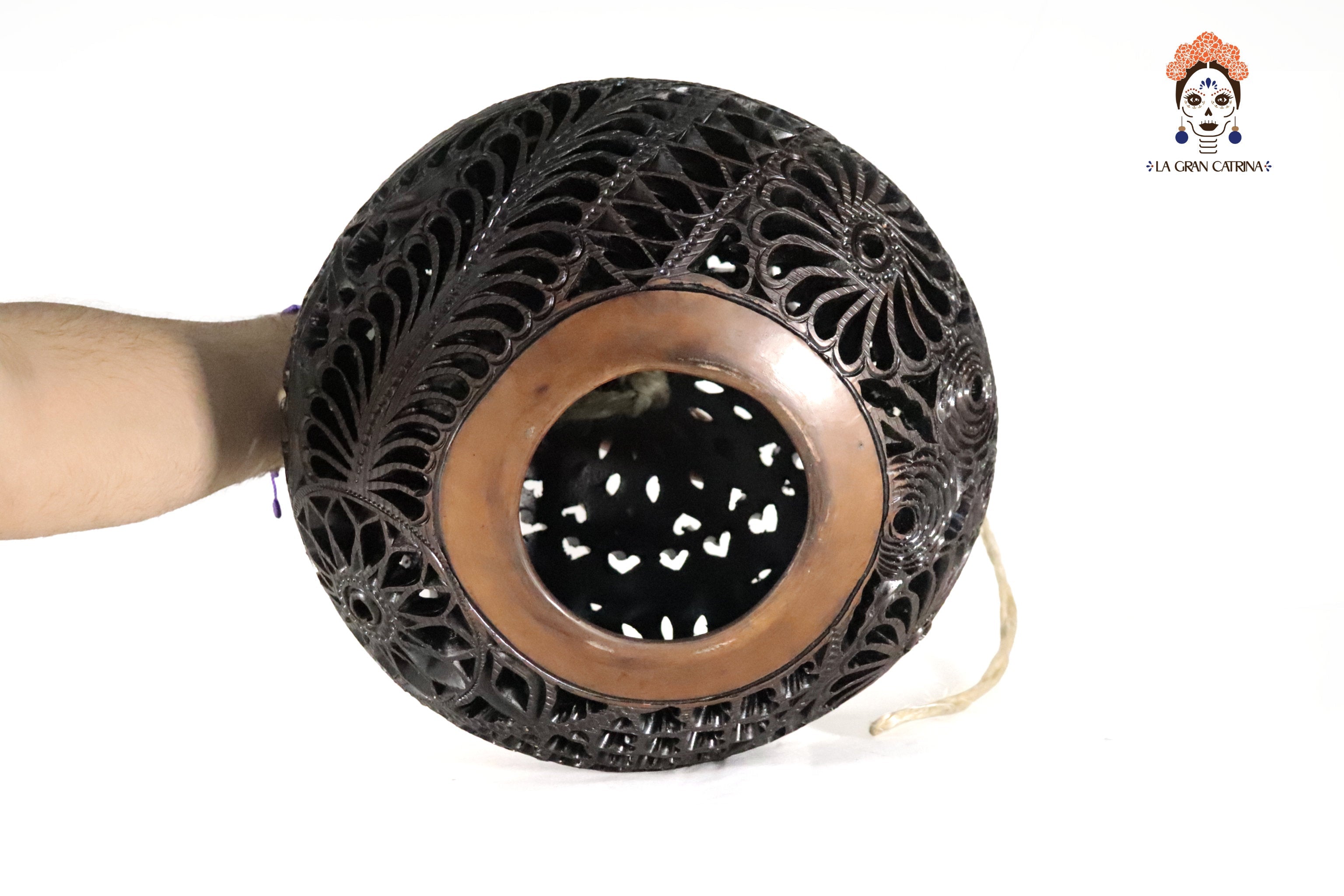 Black Clay Brown Lamp 11.8 in. Tere Oax