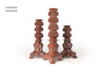 Set of 3 Candleholders browns - Glazed Clay Juan Gtz