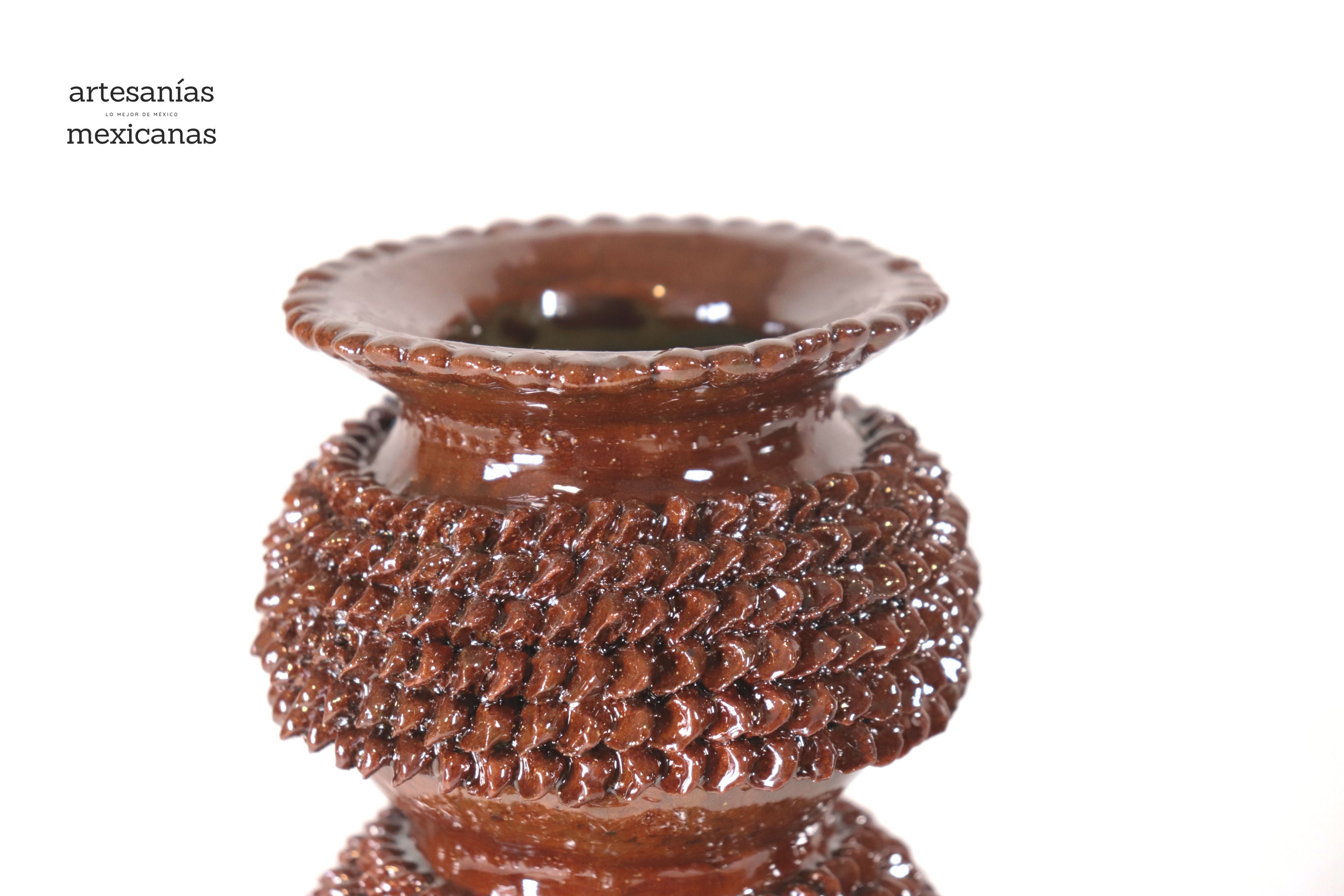 Set of 3 Candleholders browns - Glazed Clay Juan Gtz