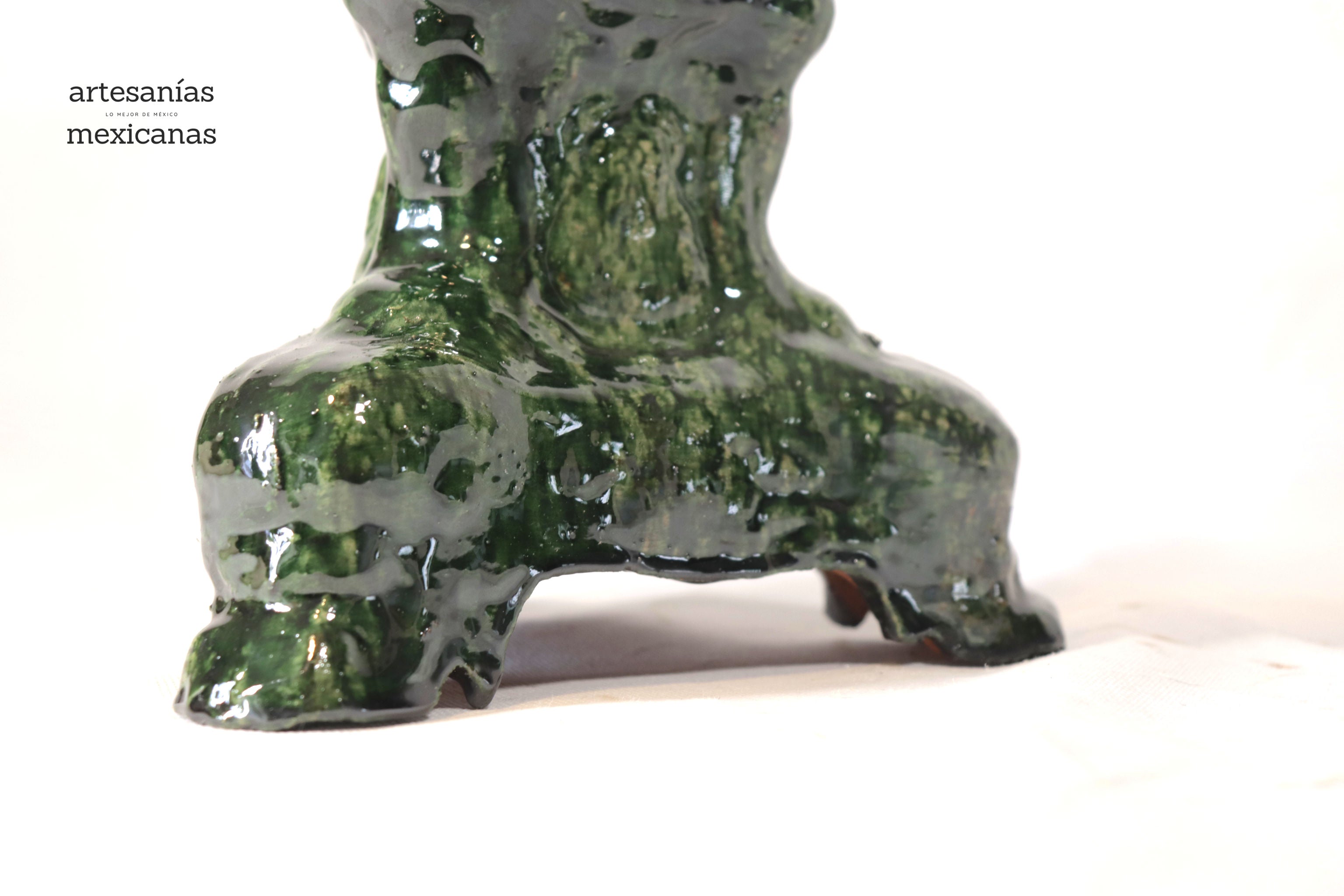 Set of 3 Candleholders Green - Glazed Clay Juan Gtz