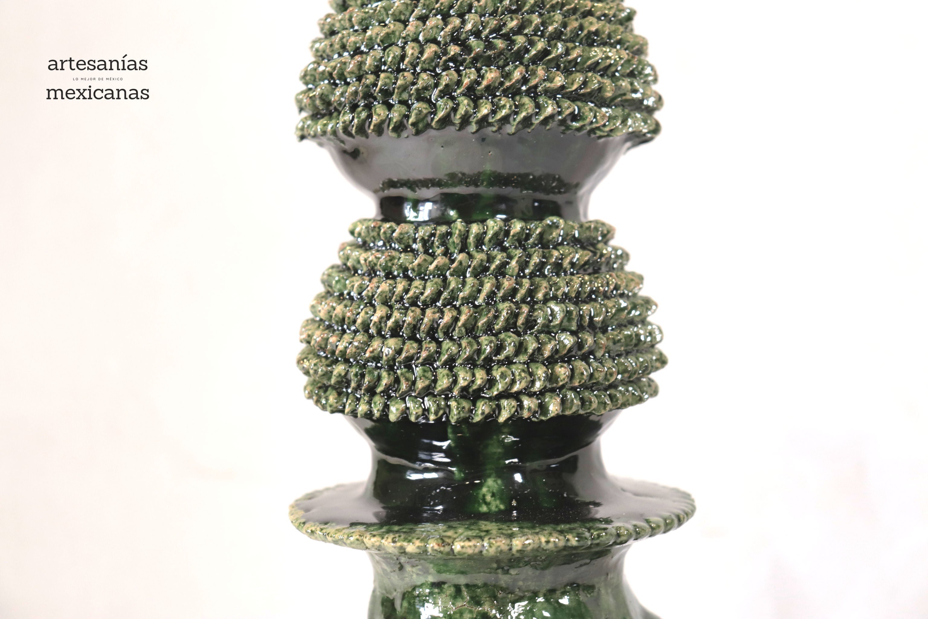 Set of 3 Candleholders Green - Glazed Clay Juan Gtz