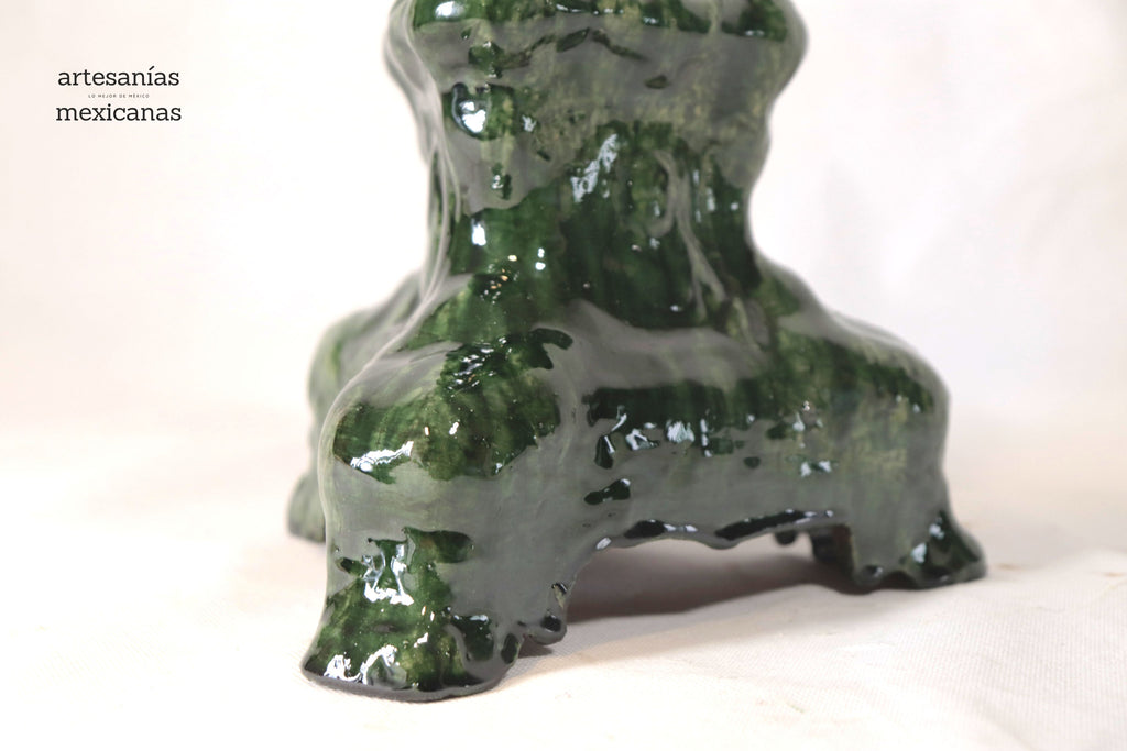 Set of 3 Candleholders Green - Glazed Clay Juan Gtz