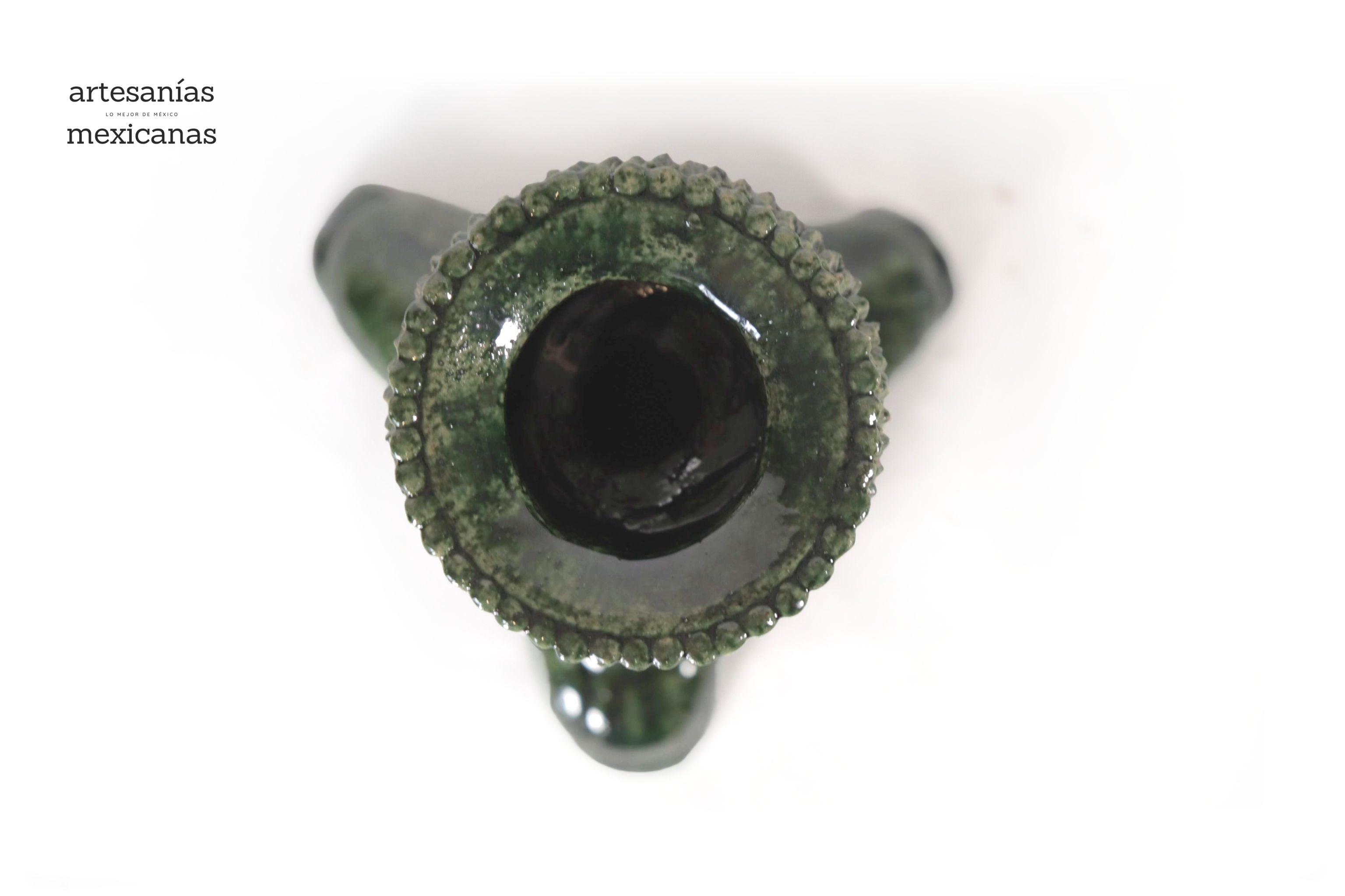 Set of 3 Candleholders Green - Glazed Clay Juan Gtz