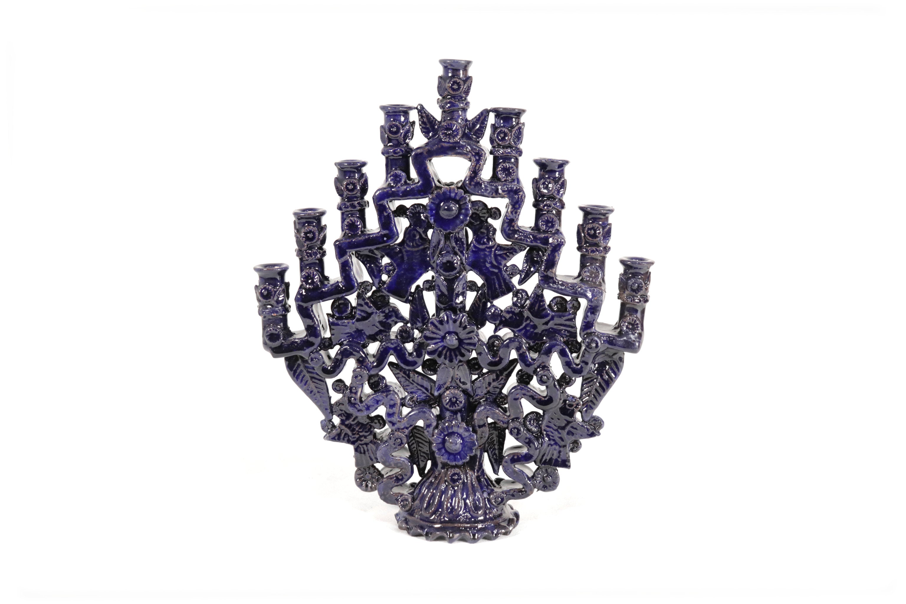 Candleholder Blue 9 candles - 11 in. - in. Production Tereri