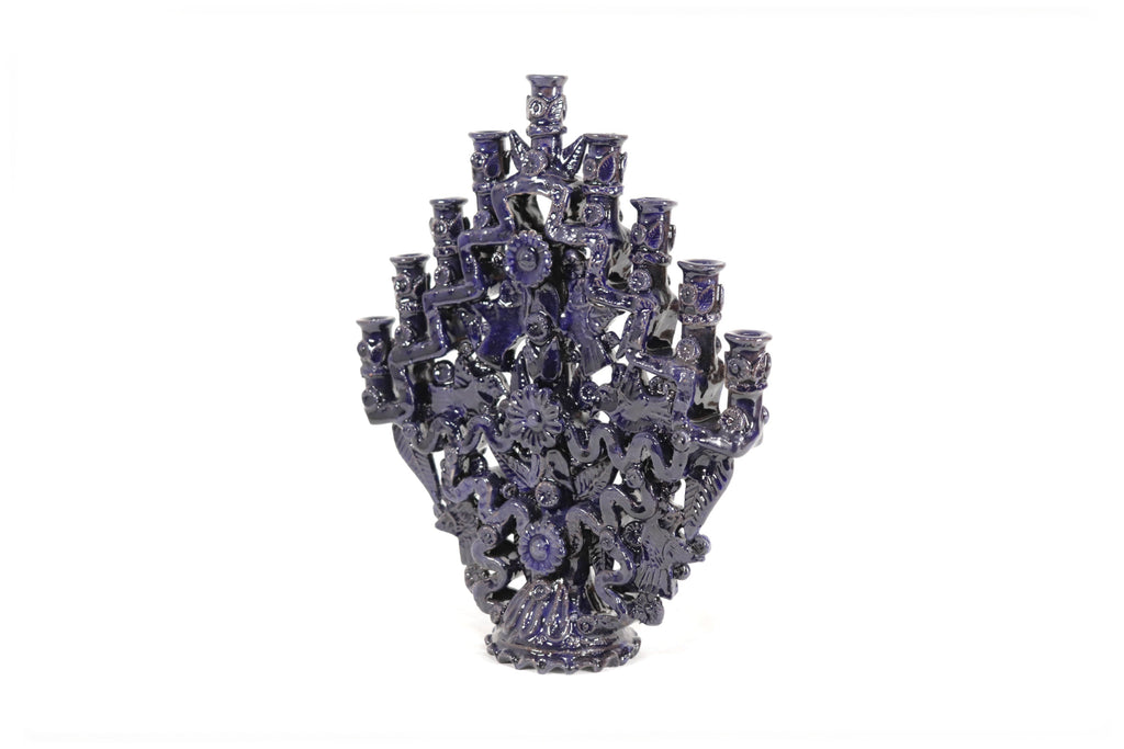 Candleholder Blue 9 candles - 11 in. - in. Production Tereri