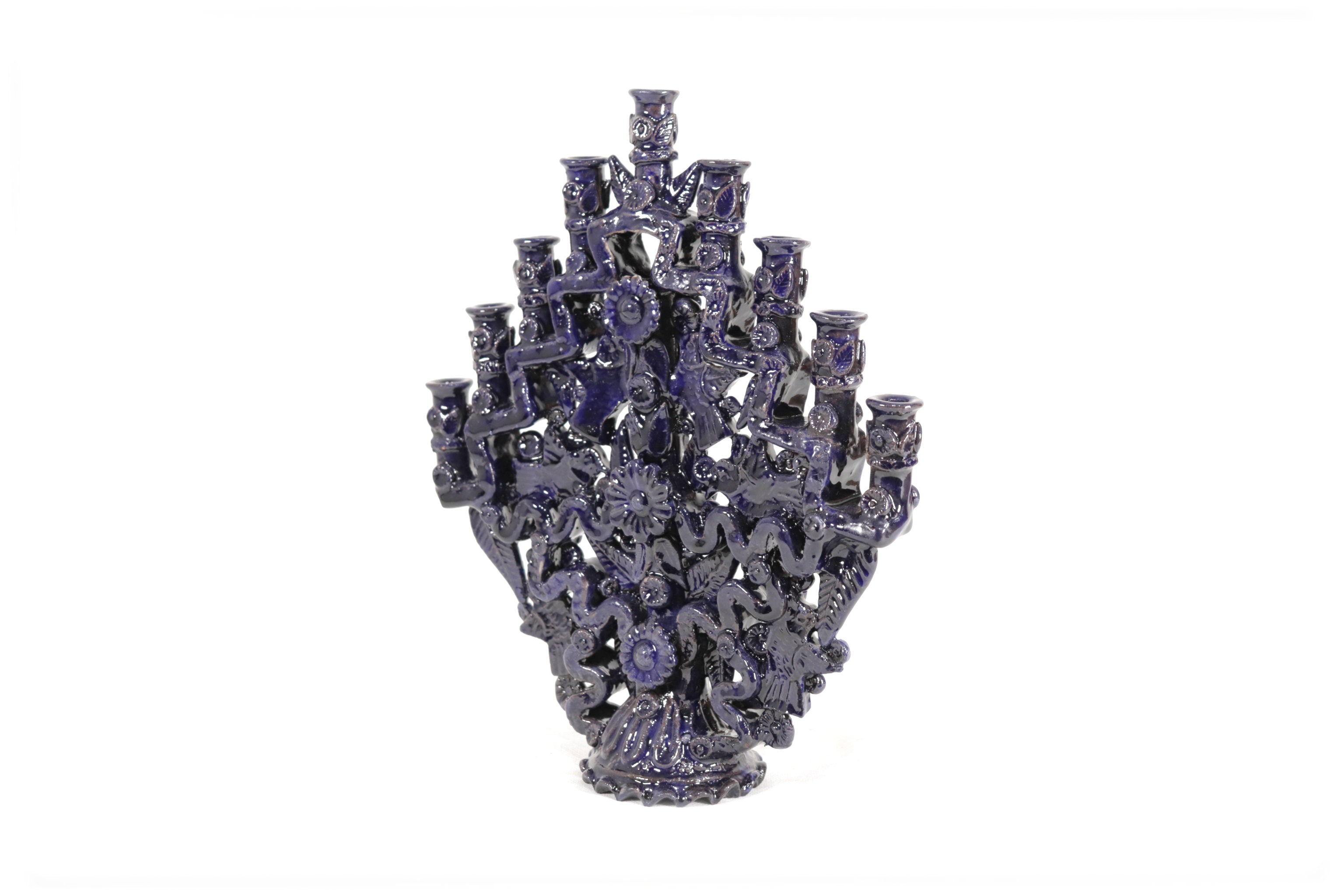 Candleholder Blue 9 candles - 11 in. - in. Production Tereri