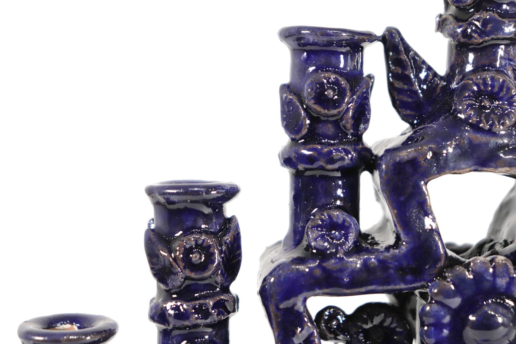 Candleholder Blue 9 candles - 11 in. - in. Production Tereri