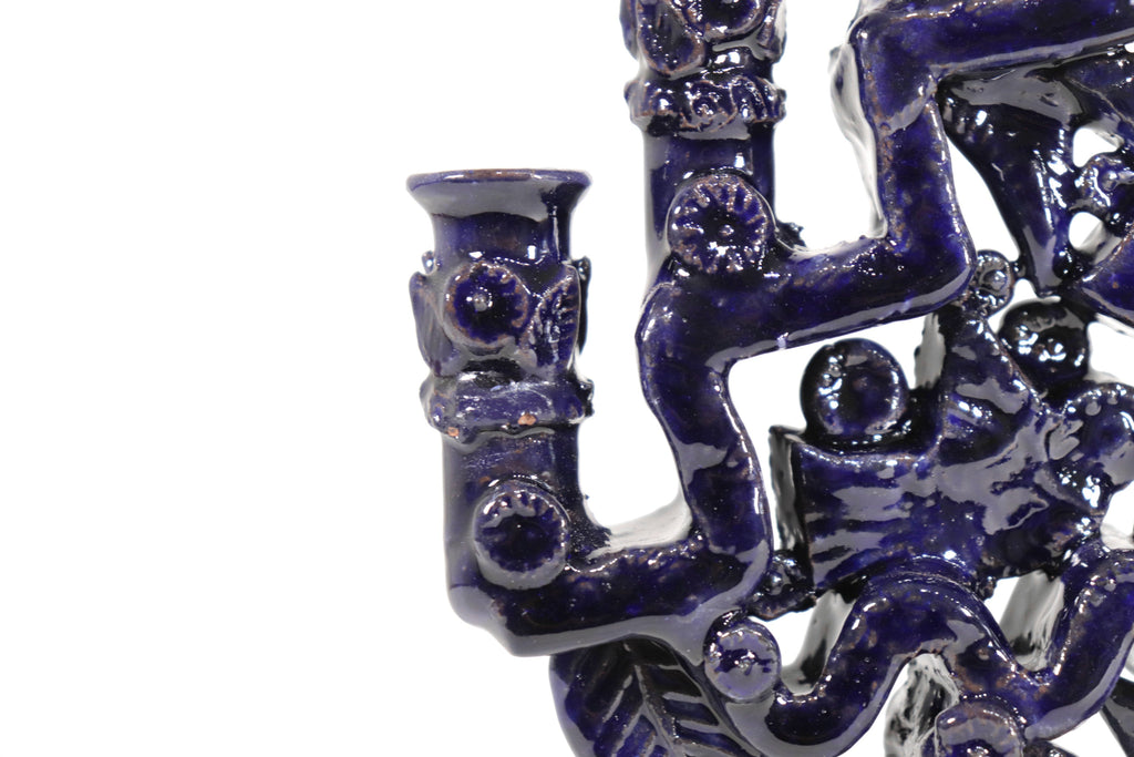 Candleholder Blue 9 candles - 11 in. - in. Production Tereri