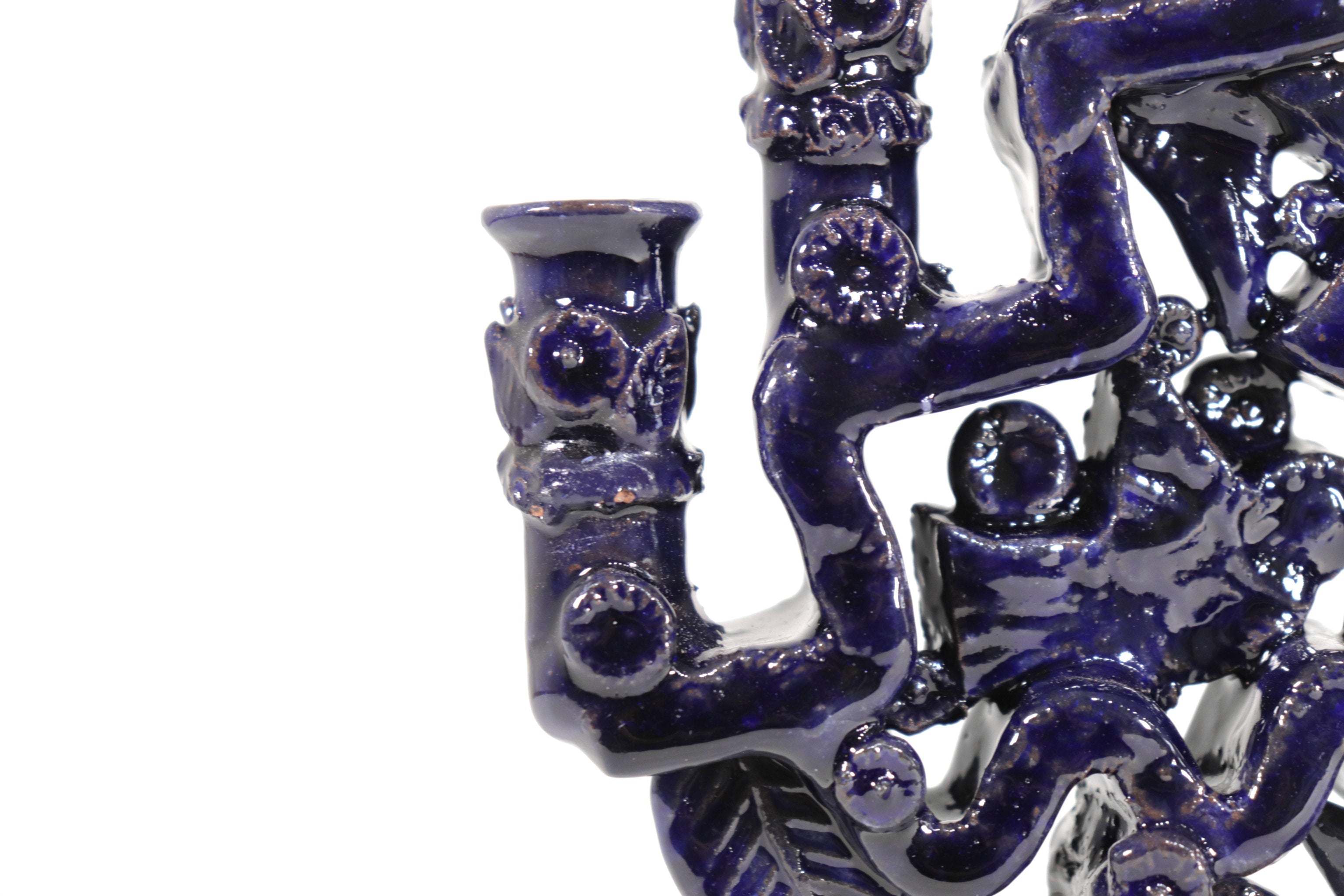 Candleholder Blue 9 candles - 11 in. - in. Production Tereri