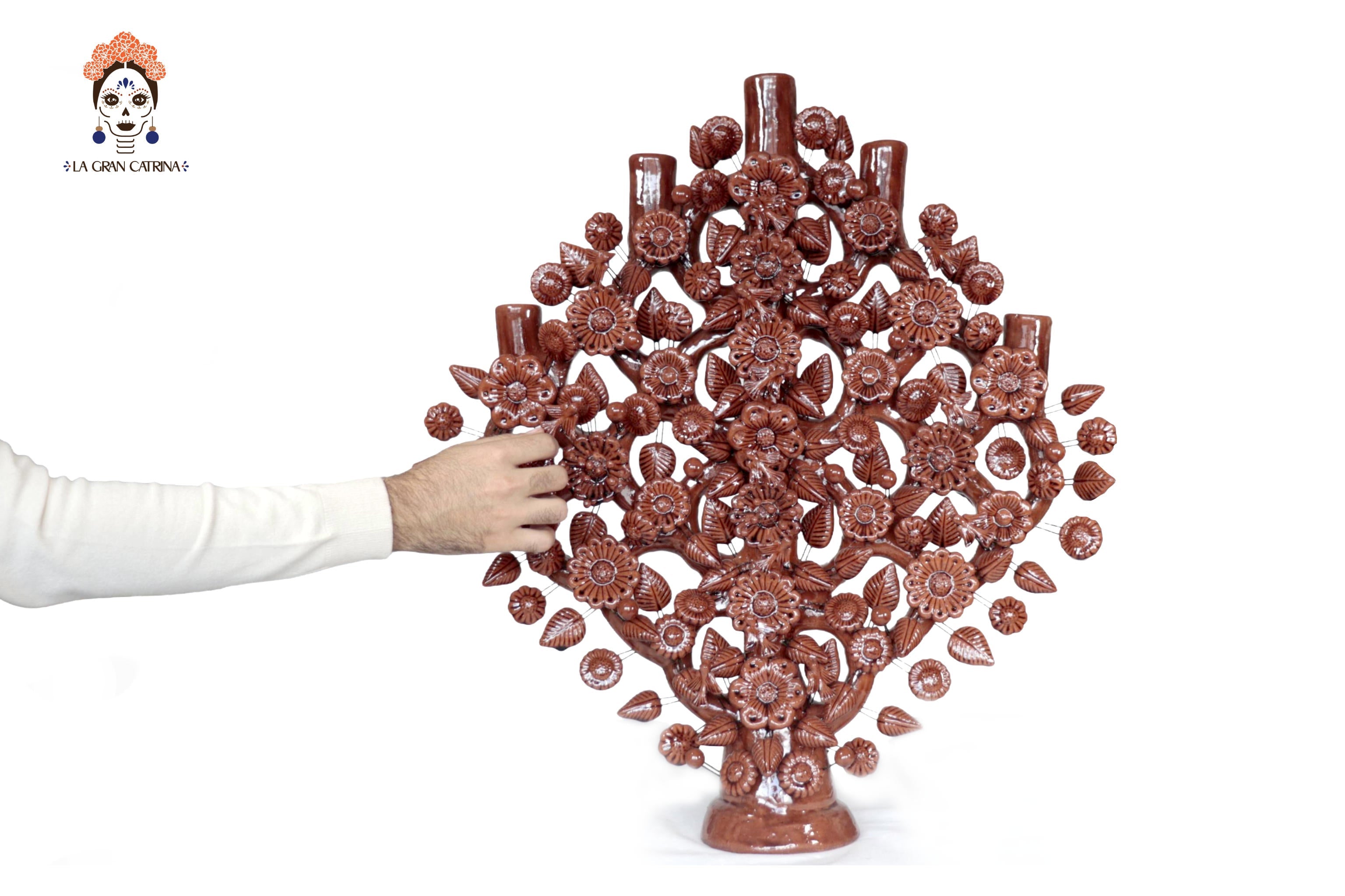 Tree of Life Brown - Glazed Clay - 24.4 in. - Made to Order Montoya