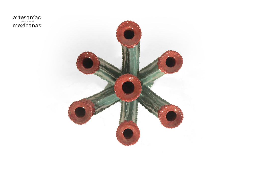 Glazed Prickly Pear Cactus Candleholder - 15.3 in. Juan Gtz