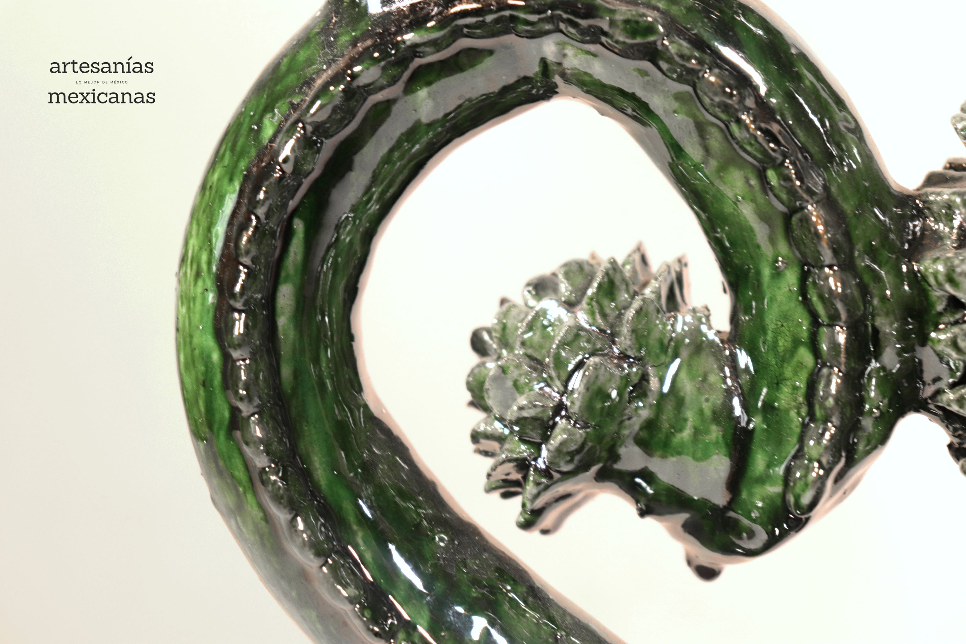 Candleholder green of 4 candles - Glazed Clay - 16 in. Juan Gtz