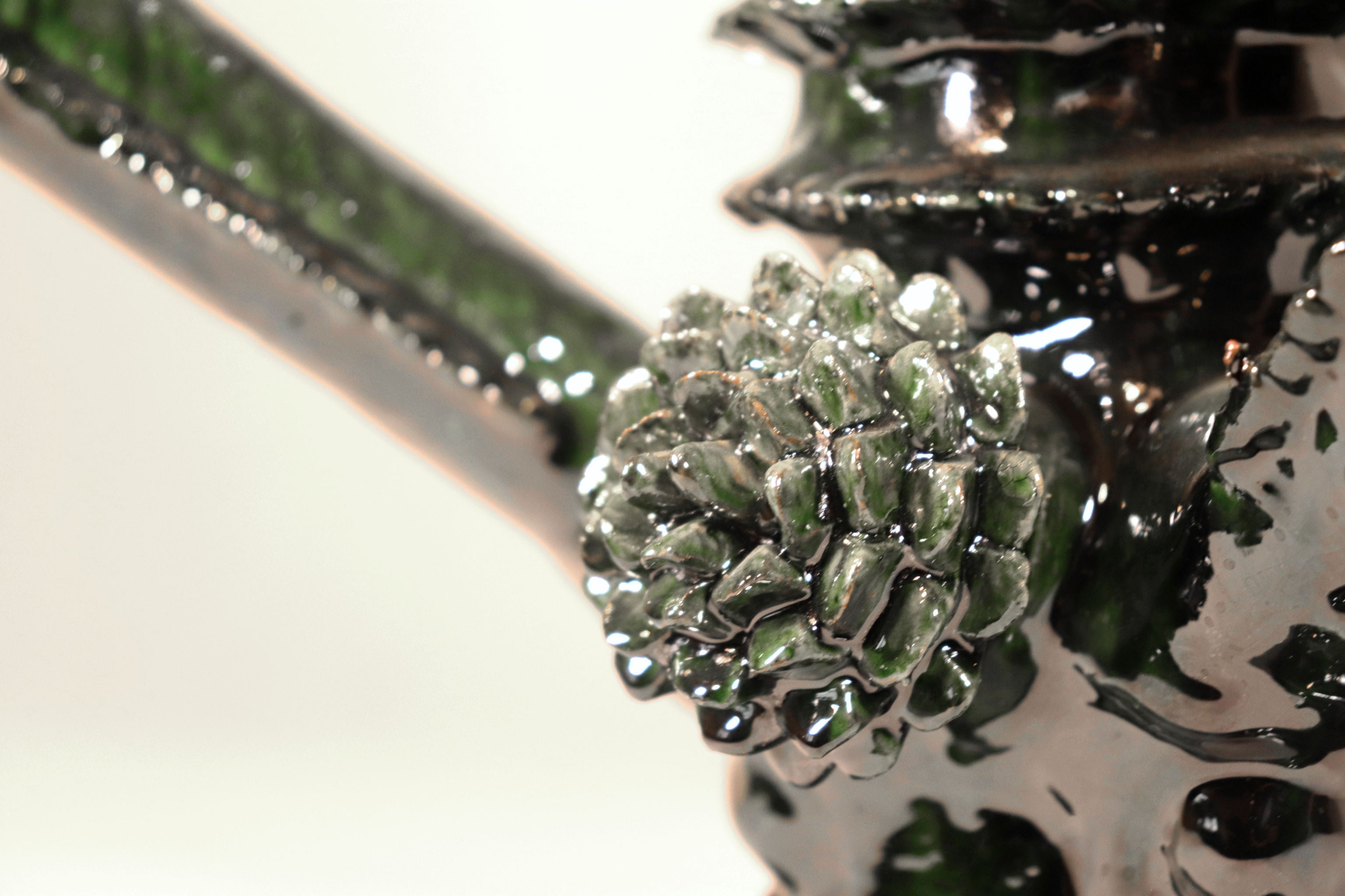 Candleholder green of 4 candles - Glazed Clay - 16 in. Juan Gtz