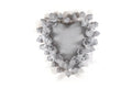 Glazed Clay Heart White with Flowers - 8.6 in. Montoya