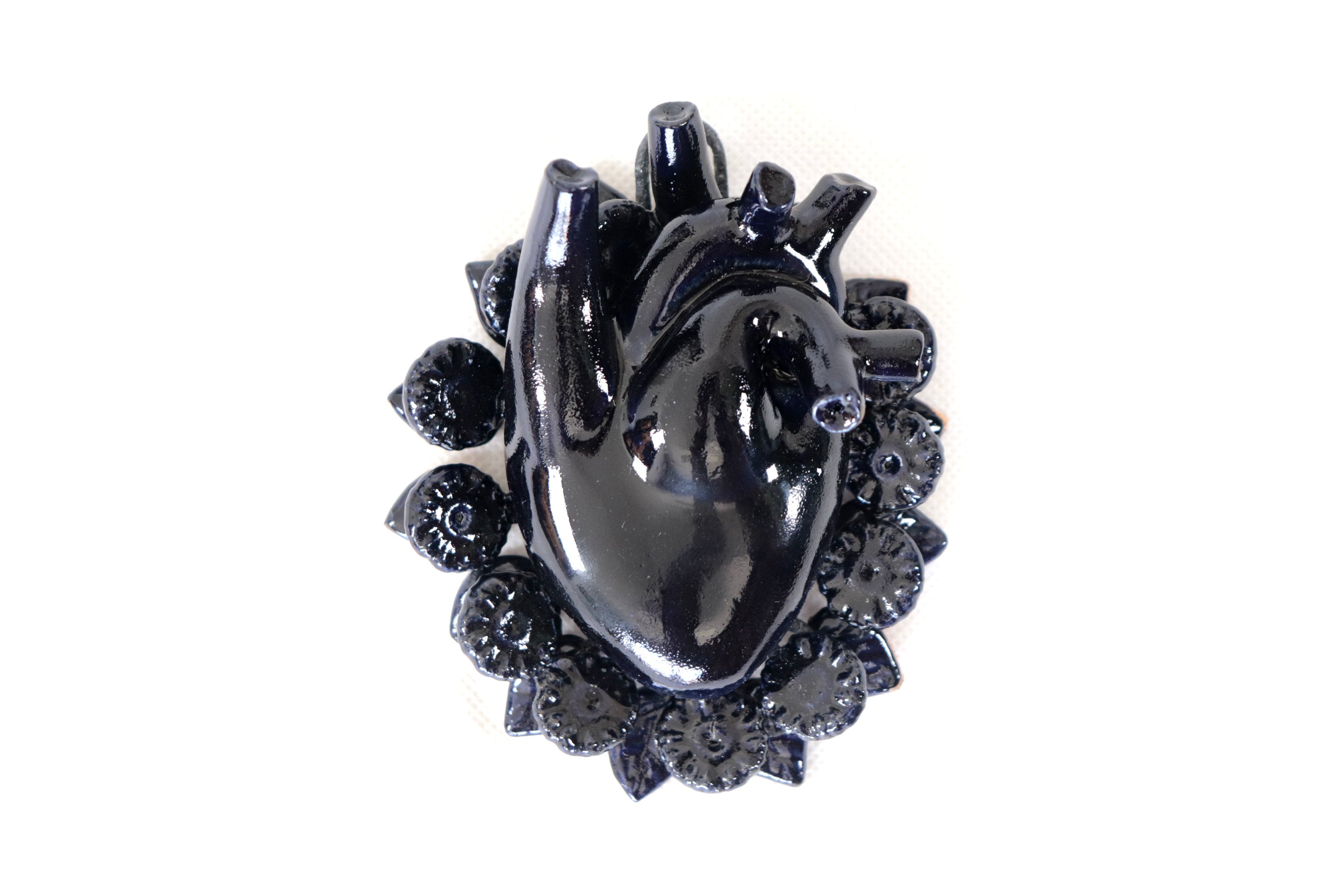 Heart Black Wall small - Glazed Clay - 4.1 in. Tiru