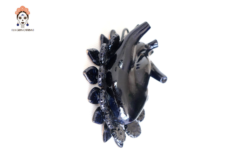 Heart Black Wall small - Glazed Clay - 4.1 in. Tiru
