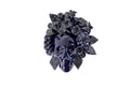 Skull Glazed Clay Blue with Flowers and Trenza - 7.6 in. Tiru