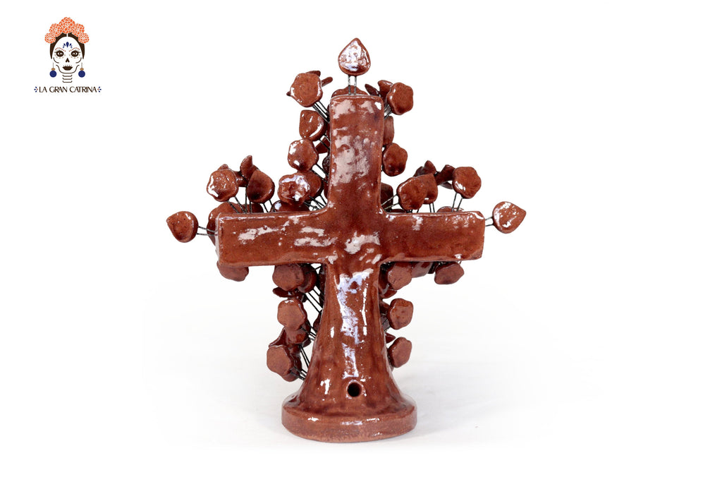 Cross brown vidriada of 8.6 in. Montoya