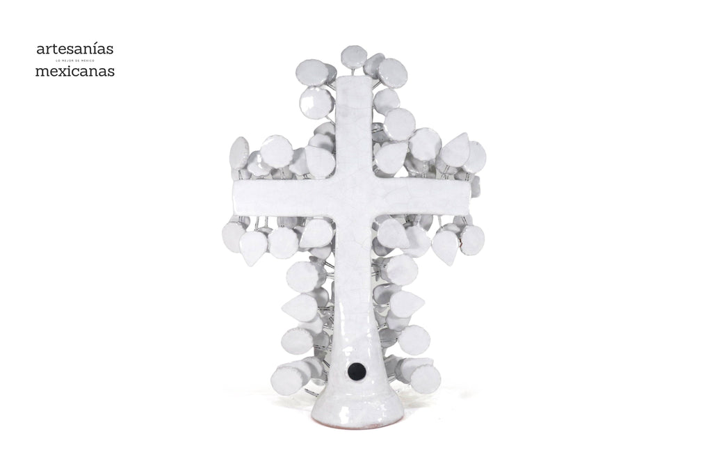 Cross white vidriada of 16.9 in. Montoya