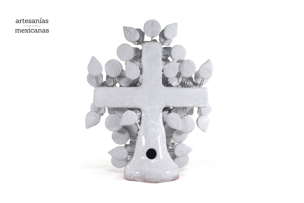Cross white vidriada of 12.8 in. Montoya