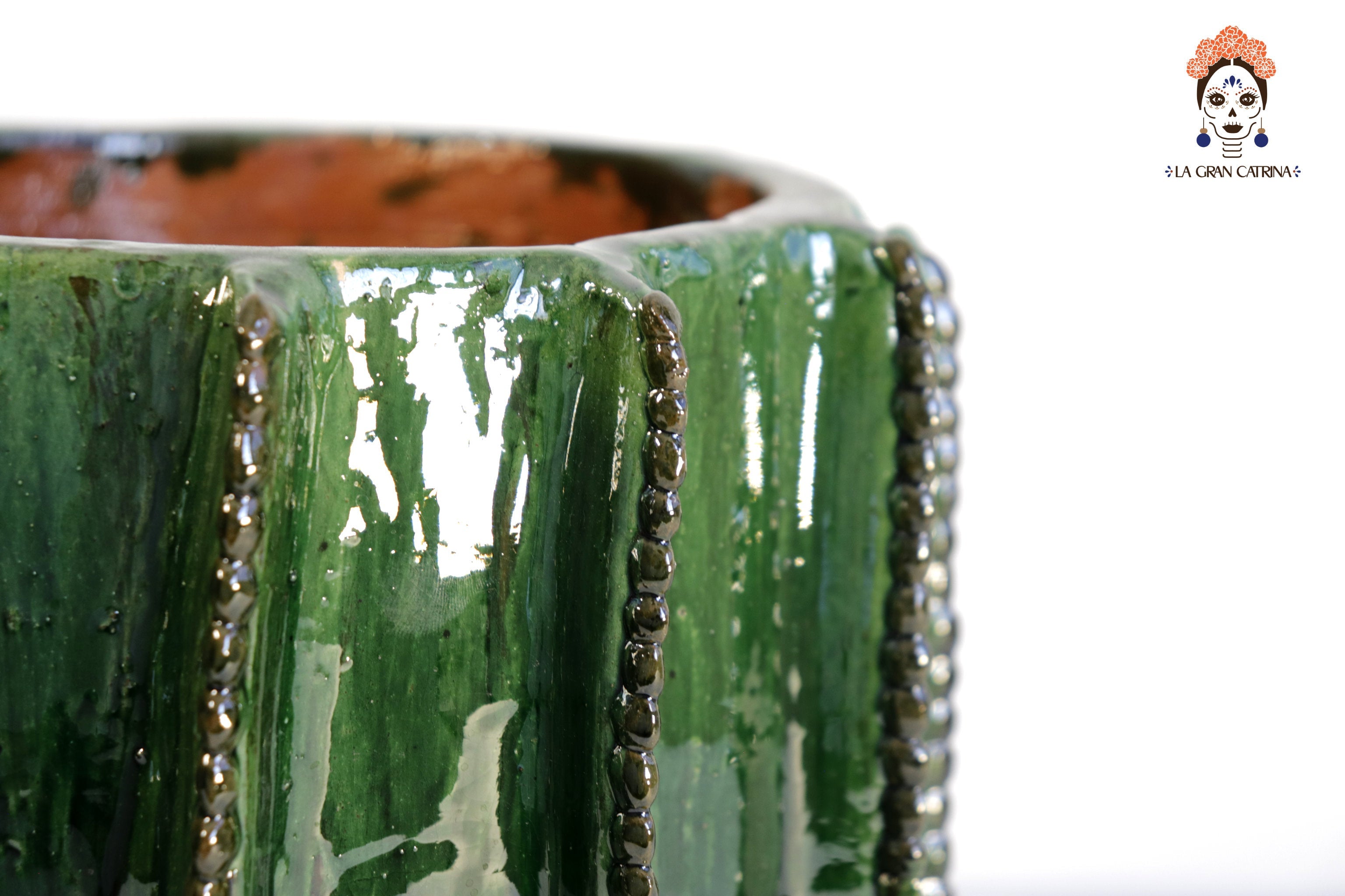 Small Cactus Glazed Clay 8.6 in. - Planter Juan Gtz