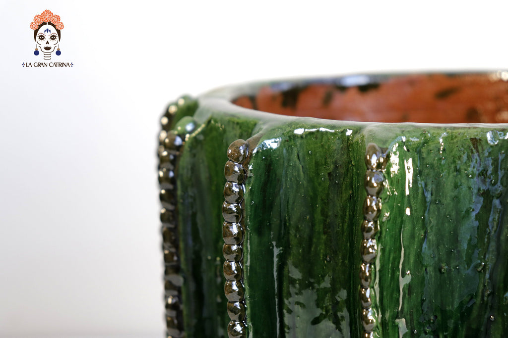 Small Cactus Glazed Clay 8.6 in. - Planter Juan Gtz