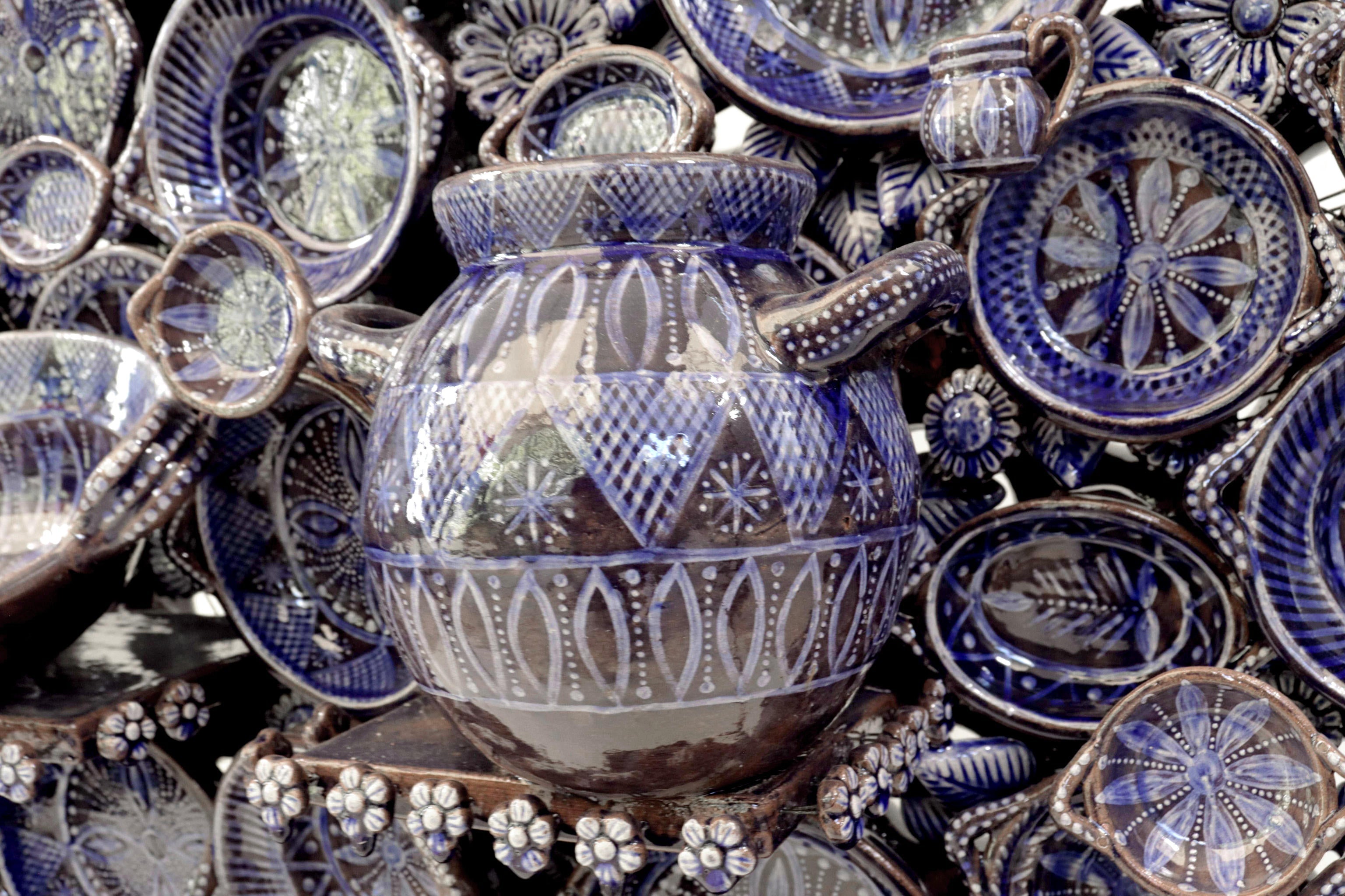 Cocina tradicional blue - Glazed Clay - Piece Contest - 49.2 in. Montoya