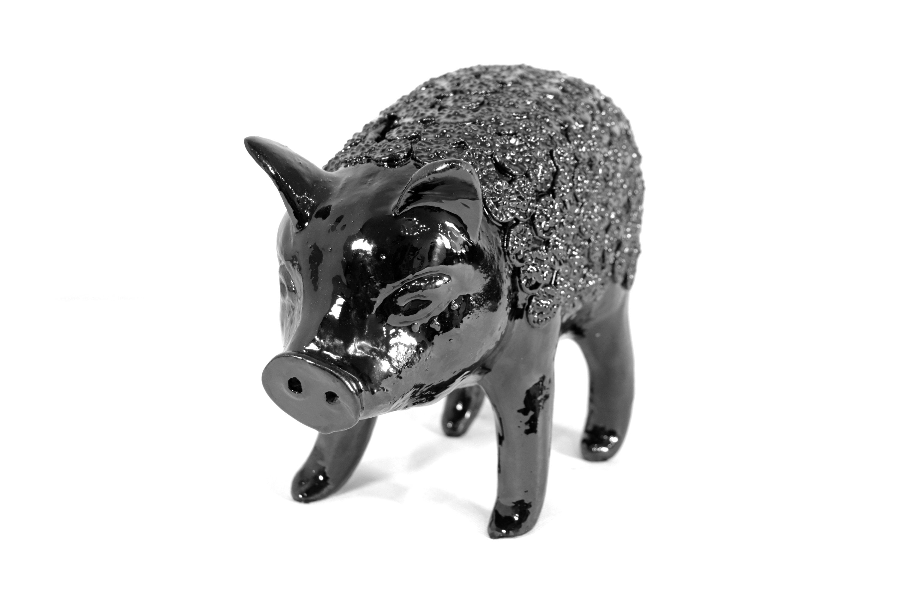Cochinito - Cerdo of ahorro medium - Black - 11 in. Juan Gtz