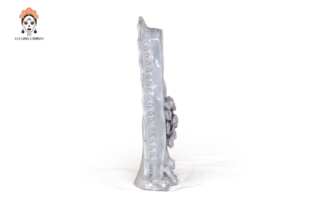Virgin of Guadalupe - Glazed Clay white - 11.8 in. Montoya