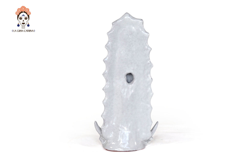 Virgin of Guadalupe - Glazed Clay white - 11.8 in. Montoya