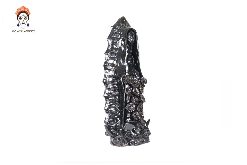 Virgin of Guadalupe - Glazed Clay black - 11.8 in. Montoya