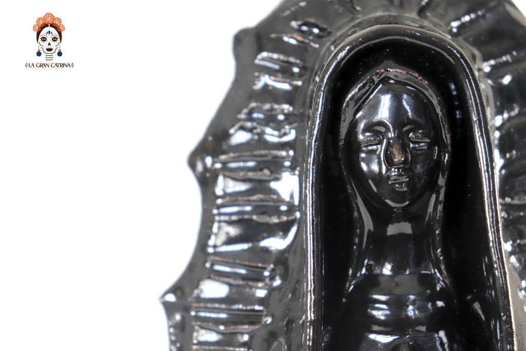 Virgin of Guadalupe - Glazed Clay black - 11.8 in. Montoya