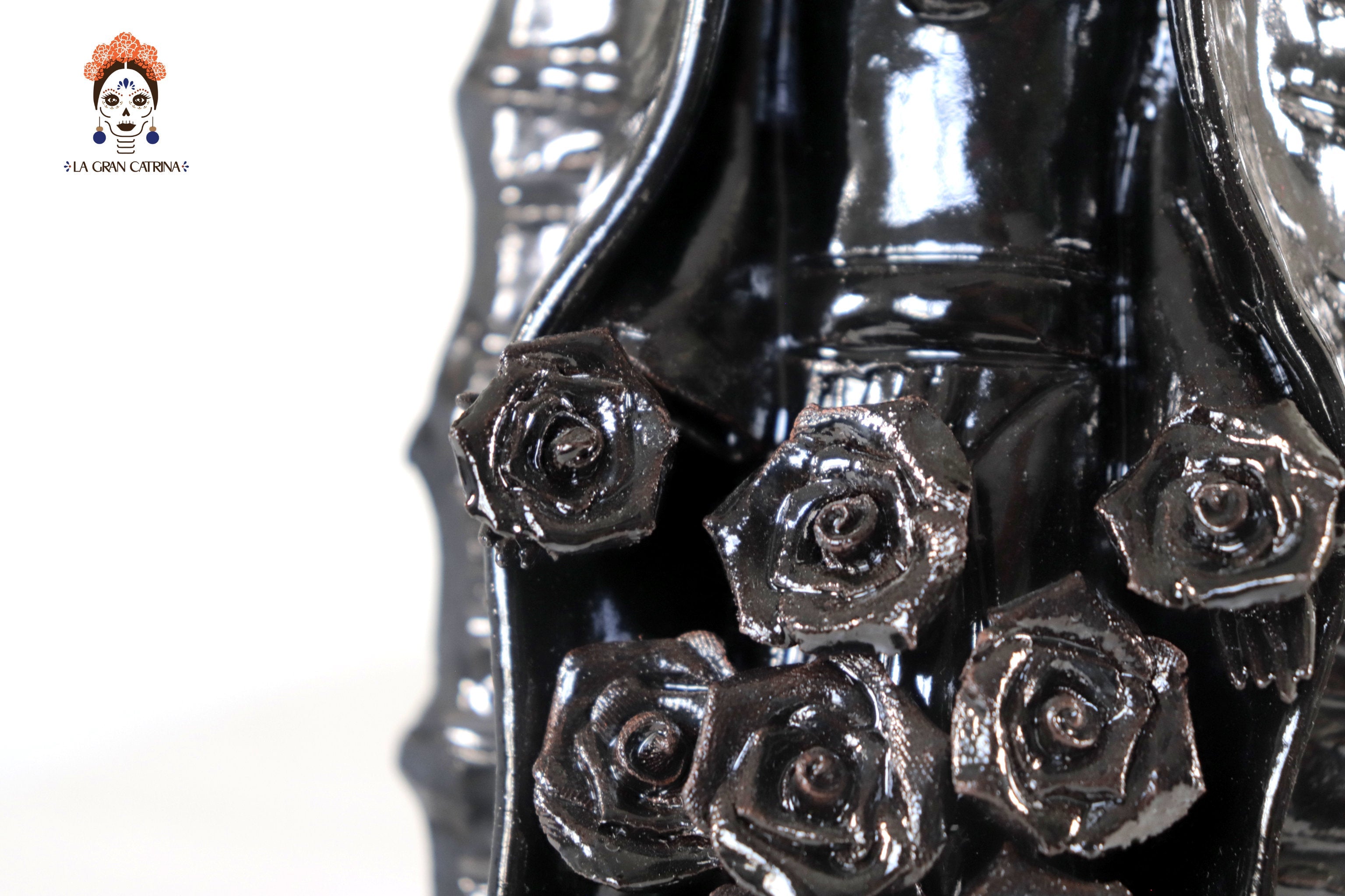 Virgin of Guadalupe - Glazed Clay black - 11.8 in. Montoya