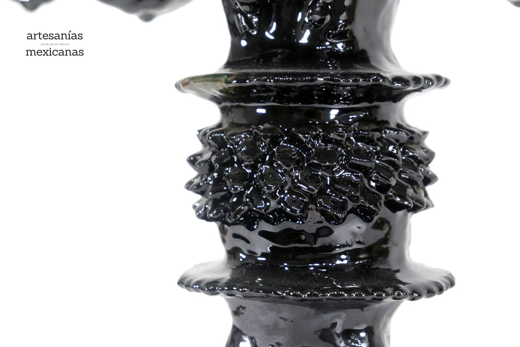 Candleholder black of 5-Candle - Glazed Clay - 20 in. Juan Gtz